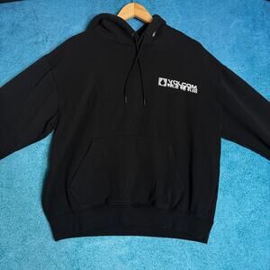 Volcom Men’s Hoodie – Size L – Black Pullover Sweatshirt – Big Logo Skate Style